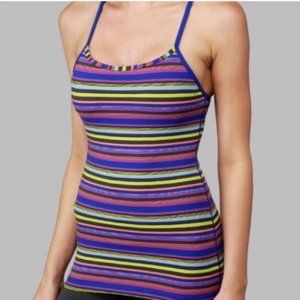 Lululemon Power Y Tank Poncho Stripe Blue Lime 6